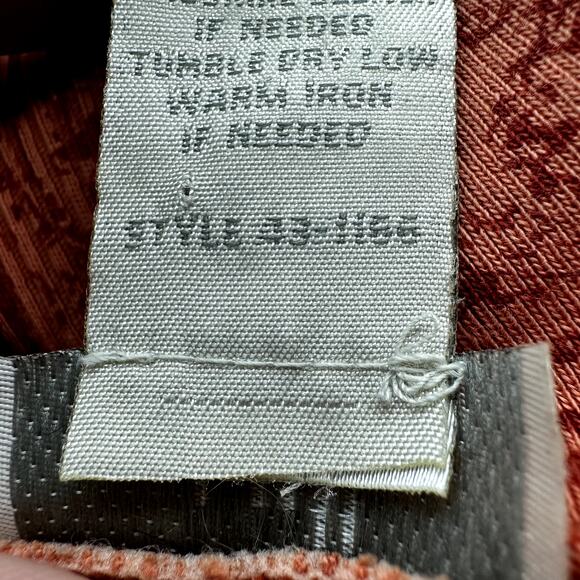 J. Jill Paisley Peplum Blouse Surplice Pullover Career 100% Cotton Orange Medium - Picture 3 of 4